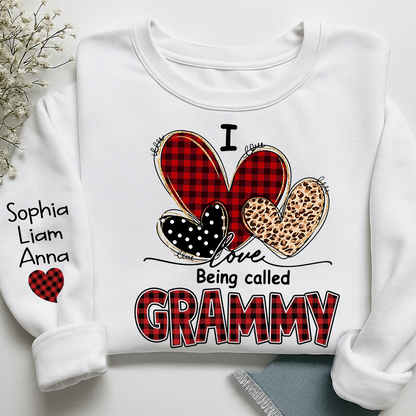 I Love Being Called Grammy Sweatshirt, Personalized Grandma Shirt with Kids Names