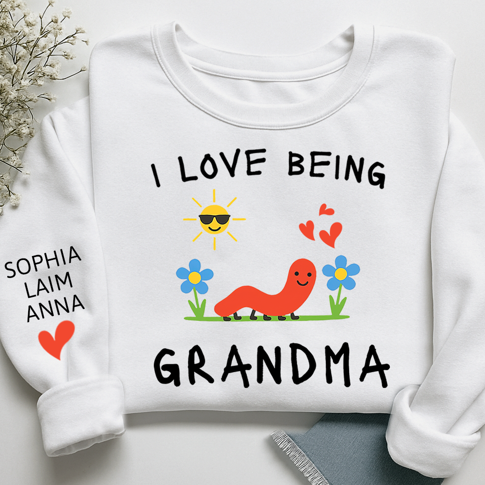 I Love Being Grandma Sweatshirt, Cute Family Design Crewneck