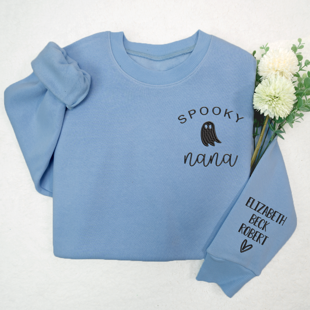 Spooky Nana With Kids Halloween Embroidered