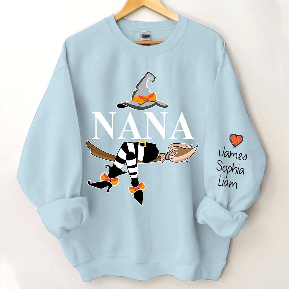 Nana Halloween Sweatshirt, Custom Nana And Kids Halloween, Grandma Gift TH