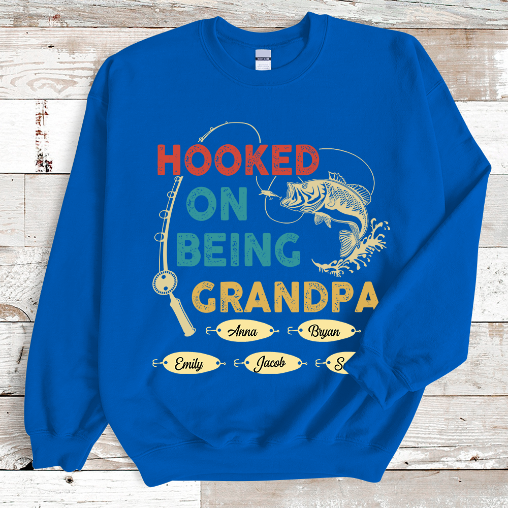 Hooked By Being Fishing Personalized Sweatshirt