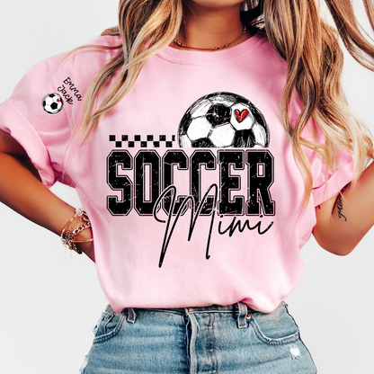 Soccer Mimi Shirt Personalized with Grandkids Names, Soccer Ball Graphic Family T Shirt