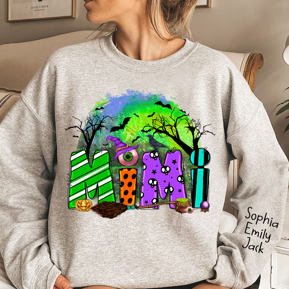 Personalized Halloween Grandma, Trick Or Treat , Custom Mimi And Kids Names