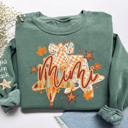 Cute Nana Star Bow Shirt, Personalized Grandma Graphic Tee, Fall Autumn T Shirt, Meaningful Gift from Grandkids