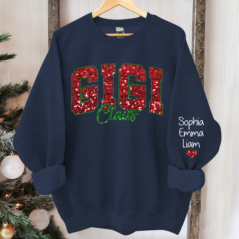 Custom Gigi Claus Christmas And Kids V2 Sweatshirt