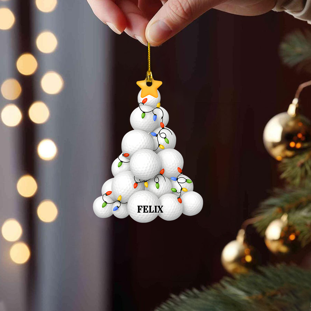 Custom Sports Christmas Ornament – Personalized Name Ball Tree Ornament 2025 Gift for Athletes & Sports Lovers Ornament