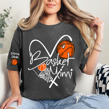 Basketball Mimi Shirt Personalized with Grandkids Names, For Gift Grandma
