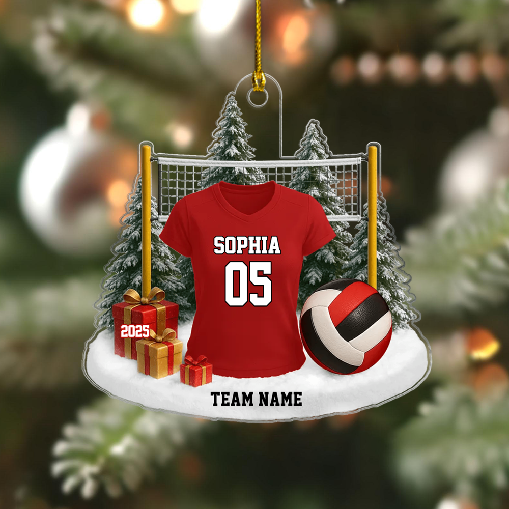 Personalized Volleyball Jersey Ornament – Custom Name, Number & Team Christmas Decor for Players Ornament