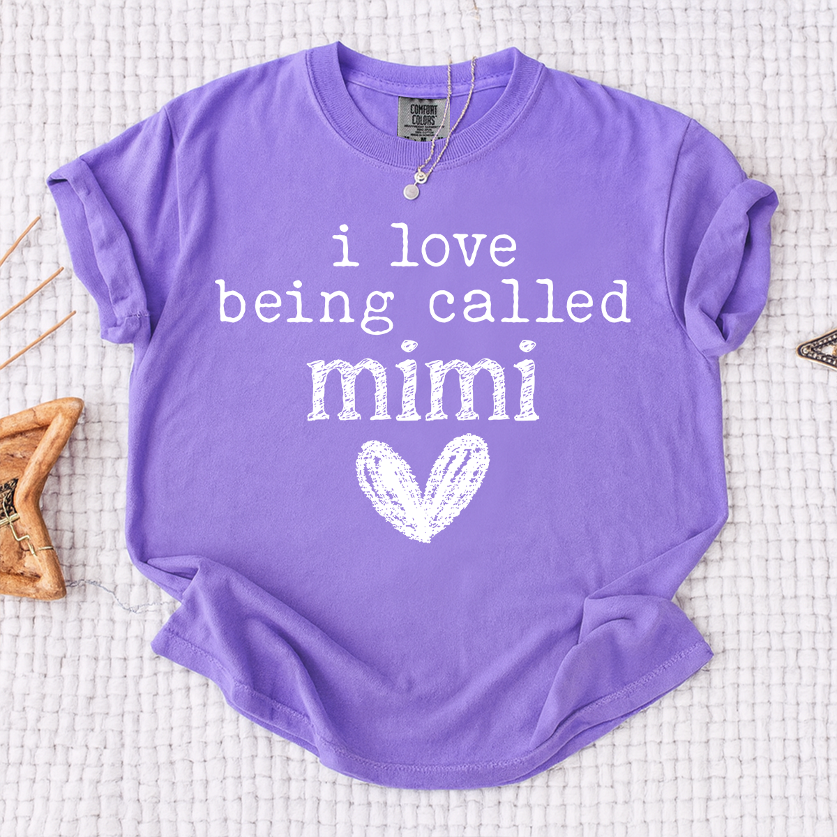 Comfort Colors I Love Being Called Mimi Shirt, Cute Mimi Grandma T Shirt, Gift for Grandma Mothers Day Birthday, Simple Heart Design Tee