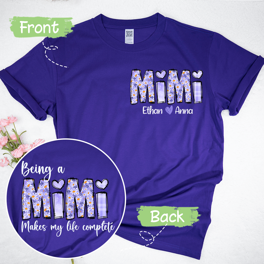 Custom Mimi Daisy Flower With Kids TH T-Shirt