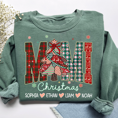 Personalized Mimi Christmas Sweatshirt, Customized Gifts for Grandma and Grandchild