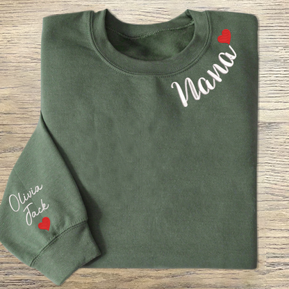 Custom Embroidered Nana Valentine Sweatshirt