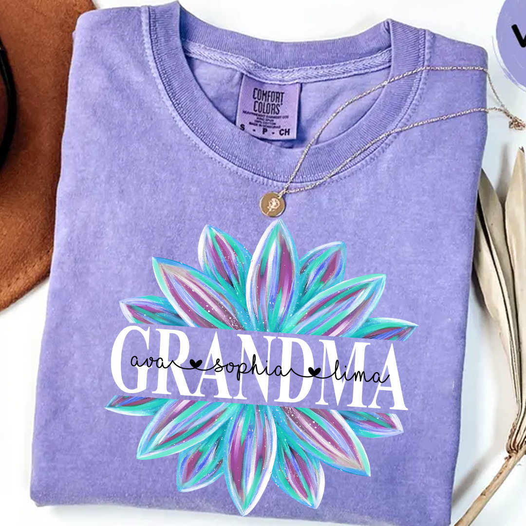 Comfort Colors® Grandma Flower 2 Color Trend Shirt, Gift For Grandma T-Shirt
