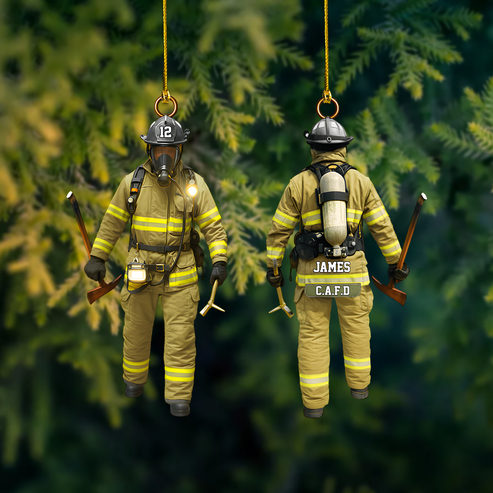 Personalized Firefighter Ornament 2025 – Custom Fireman Ornament, Christmas Gift for Firefighter or Hero Ornament