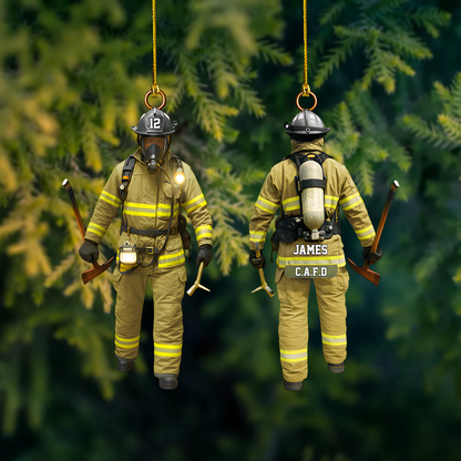 Personalized Firefighter Ornament 2025 – Custom Fireman Ornament, Christmas Gift for Firefighter or Hero Ornament