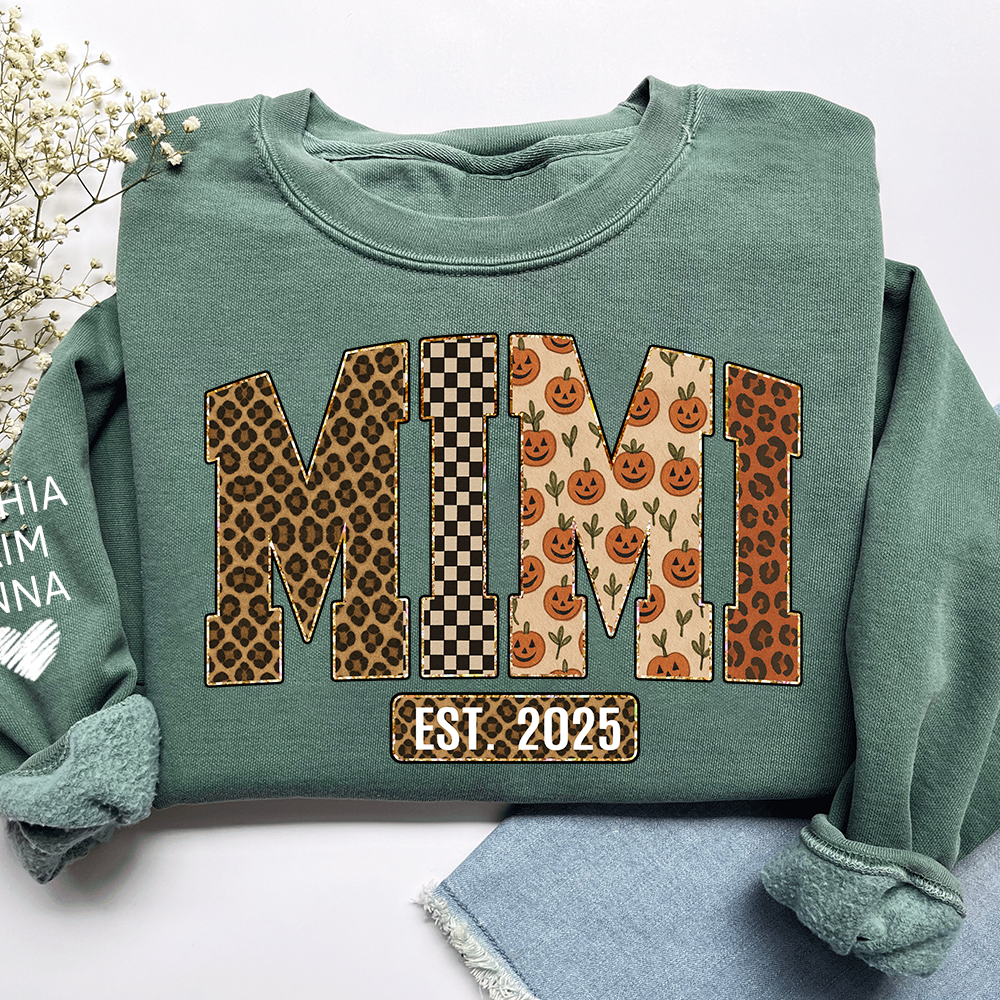 Pumpkin Leopard Mimi Gifts, Custom Gifts for Mimi Est And Kids