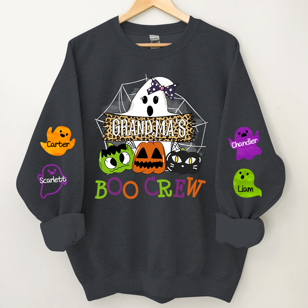 Grandma's Boo Crew Cute Halloween, Custom Grandma & Kids Sweatshirt, Grandma Gift TH