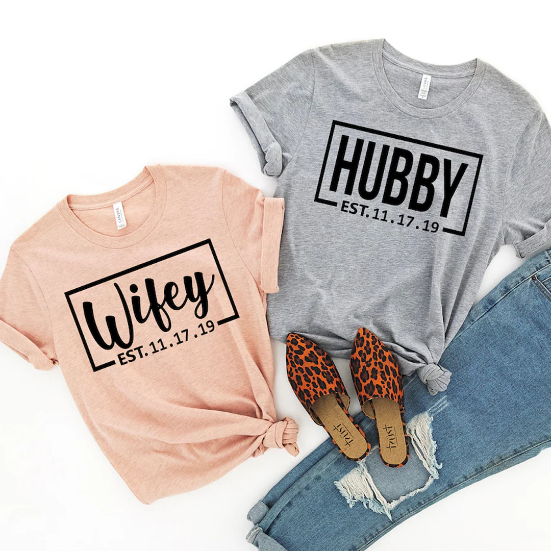 Honeymoon Just Married Bridal Gift Husband And Wife Shirts