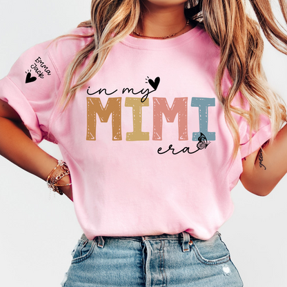 Cute Mimi Grandma T-Shirt, In My Mimi Era Stylish Pastel Graphic Tee For Gift Grandma and Kids