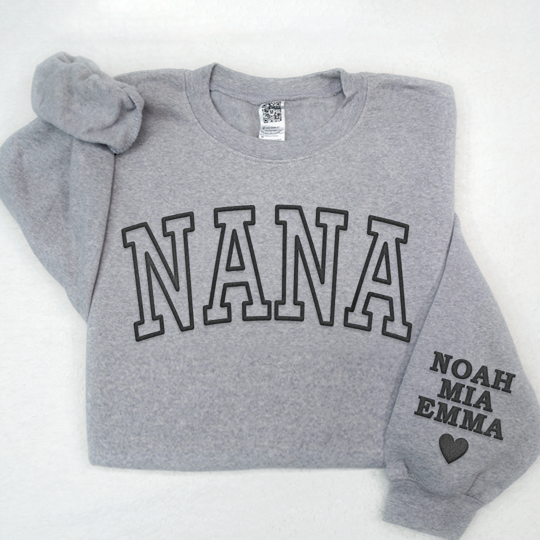 Personalized Mama Sweatshirt, With Kid Names On Sleeve, Mothers Day Gift LTP01