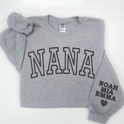 Personalized Mama Sweatshirt, With Kid Names On Sleeve, Mothers Day Gift LTP01