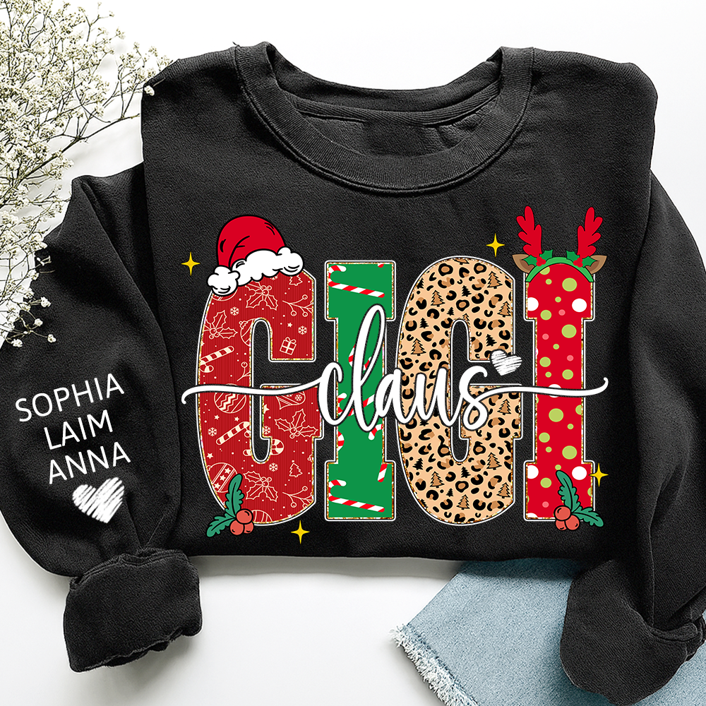 Merry Christmas Style Design, Custom Gift For Gigi Claus And Her Grandchildren