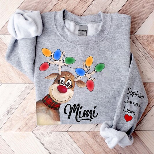 Personalized Mimi Reindeer Christmas, Custom Mimi And Kids, Grandma Gift TH Sweatshirt