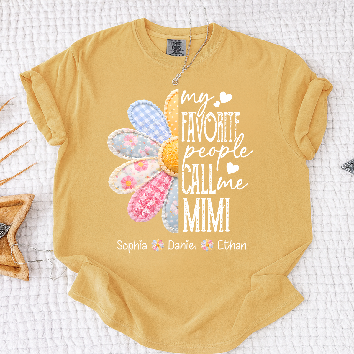 Comfort Colors Personalized Mimi Shirt Floral Design, My Favorite People Call Me Mimi Custom Family Names Tee