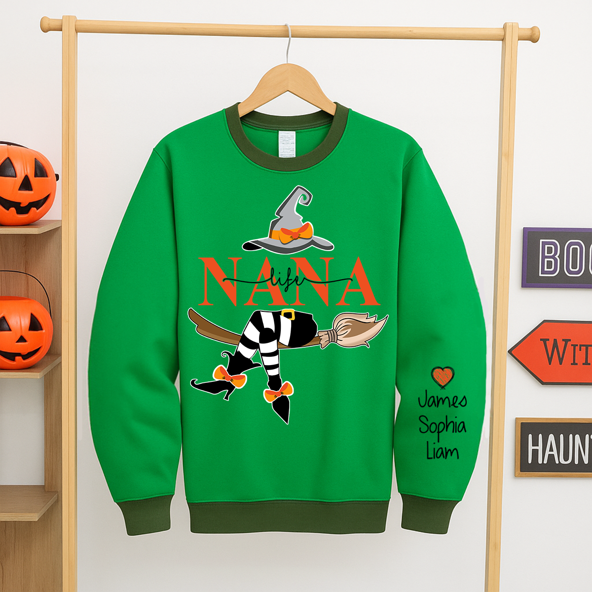 Personalized Nana Witch And Grandkids 2025 Sweatshirt Mix Sweatshirt Mix