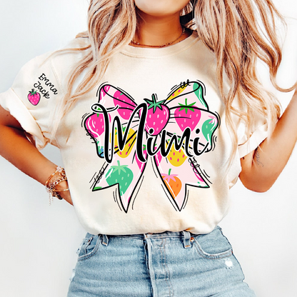 Funny Mimi Shirt, Strawberry Coquette Bow Graphic Tee, Grandma T Shirt for Women, Cute Gift for Mimi from Family