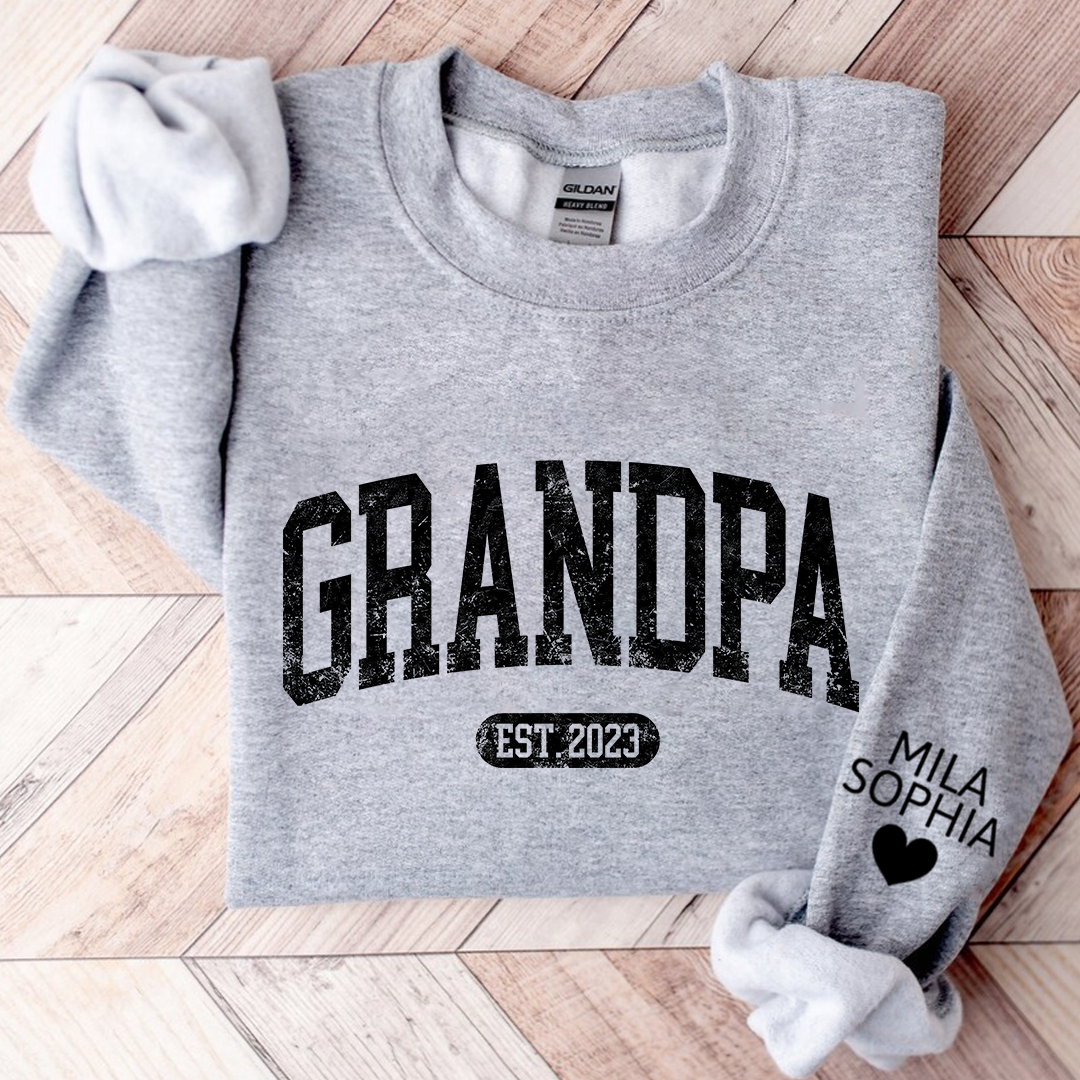 Personalize Grandpa Papa Dad Gift Custom Name Kids CTH01 Sweatshirt