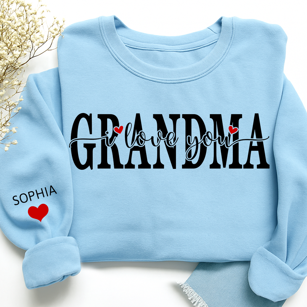 Personalized Family Sweatshirt for Grandma, Loved Beyond Measure Design, Custom Names Crewneck