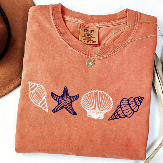 Comfort Colors® SeaShell Shirt, Beach T-Shirt, Summer Woman Shirt, Aesthetic Shirt, Ocean Lover Gift