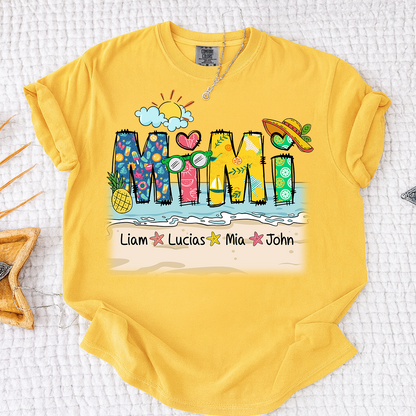Comfort Colors® Cute Vacation Mimi Shirt with Pineapple and Sunglasses Design for Family