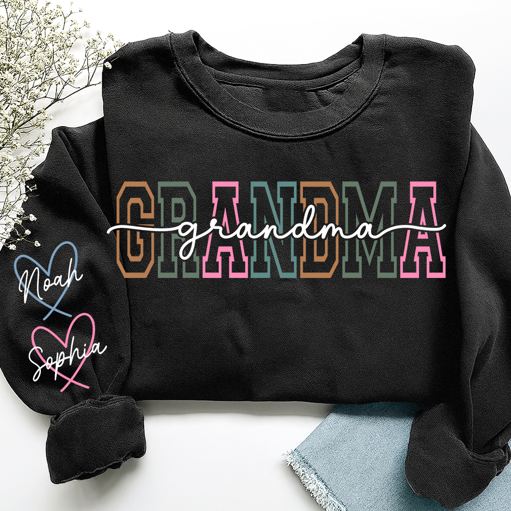 Personalized Grandma Name Sweatshirt, Gift for Grandma And Kids