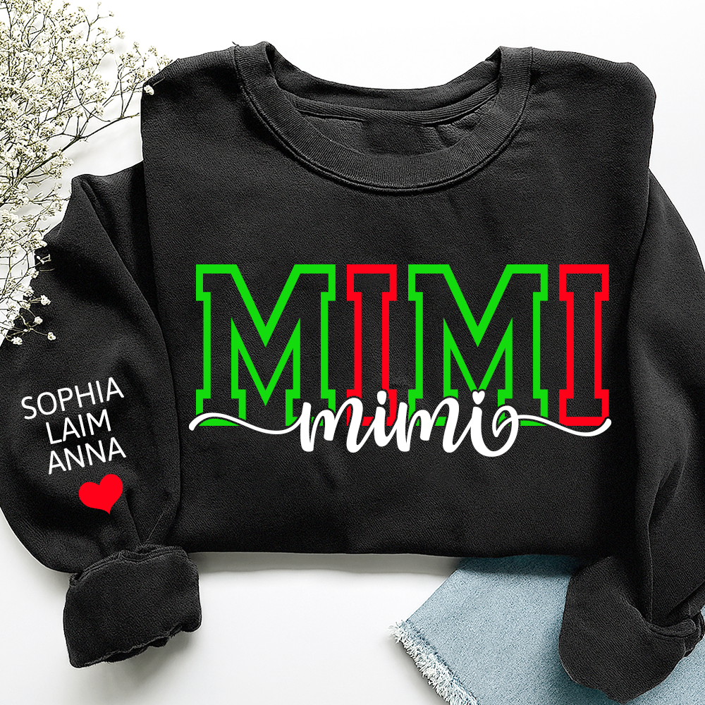Personalized Merry Christmas Mimi Sweatshirt, Gift for Grandma and Kids