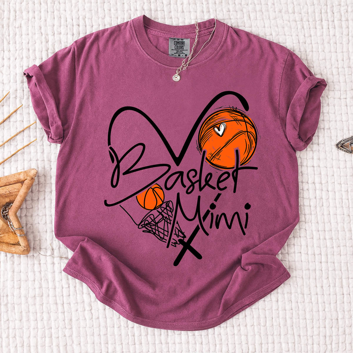 Comfort Basketball Mimi Shirt Personalized with Grandkids Names, For Gift Grandma