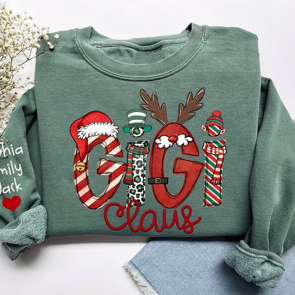 Custom Christmas Gigi Claus Sweatshirt, Gift For Gigi Claus And Kids 2025