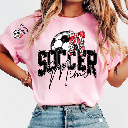 Mimi Soccer Fan T Shirt Custom Names Soccer Ball Graphic Sports Grandma Tee