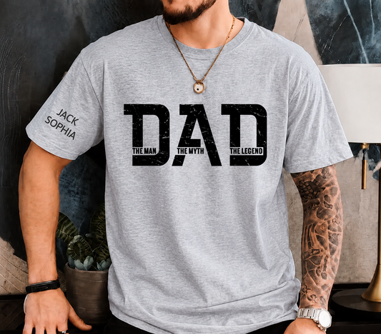 Personalized Dad Shirt The Man The Myth The Legend Custom Kids Names Gift for Dad