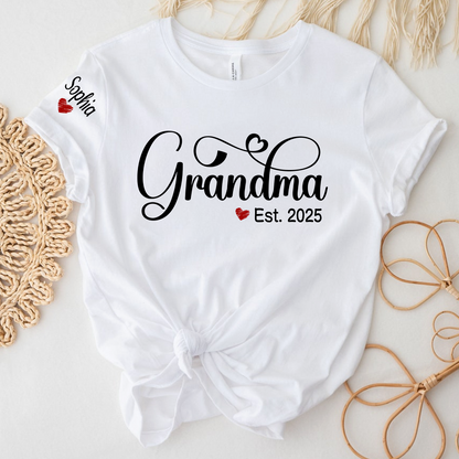 Grandma Gifts Personalized Grandma Est Shirt, Custom T-Shirts For Grandma And Kids 2025