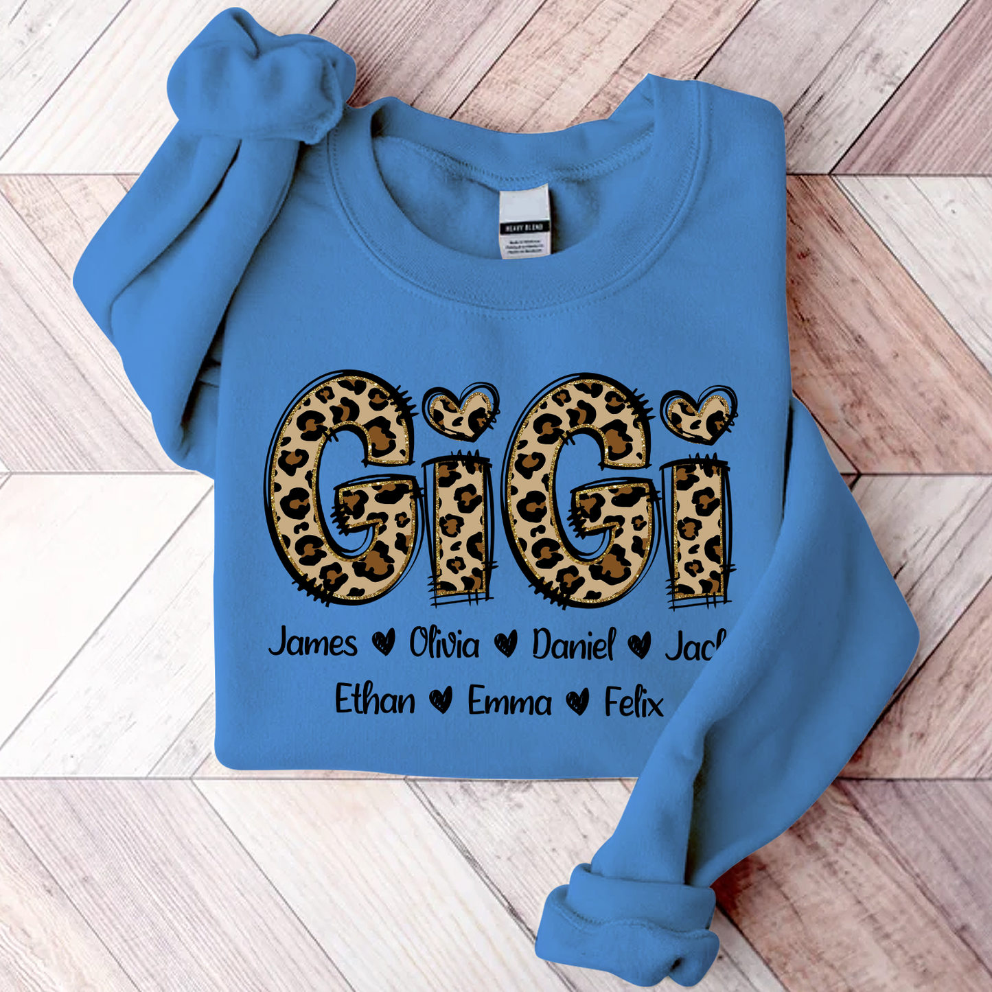 Personalized Gigi Leopard, Custom Grandma With Kids, Grandma Gift TH Sweatshirt, T-Shirt
