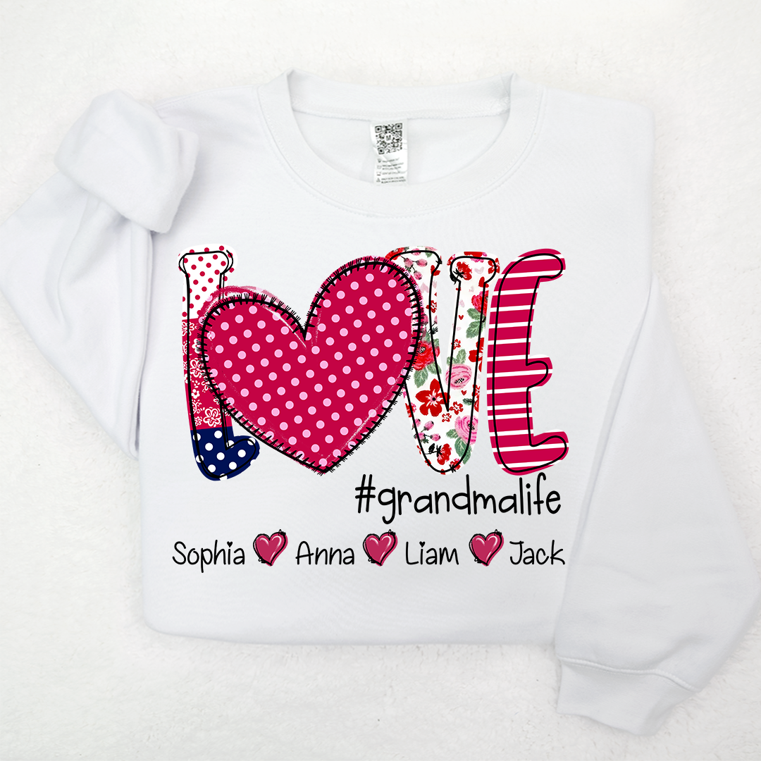 Valentine's Heart Day Custom Grandma And Kids LTP01 Sweatshirt