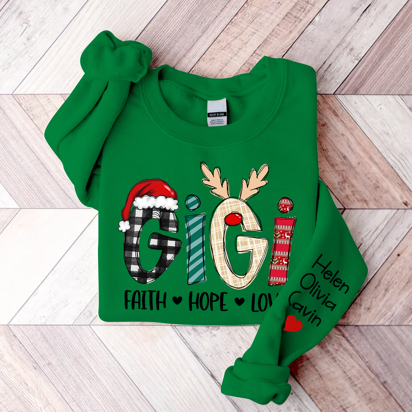 Gigi Faith Hope Love, Custom Gigi With Kids, Grandma Gift Sweatshirt