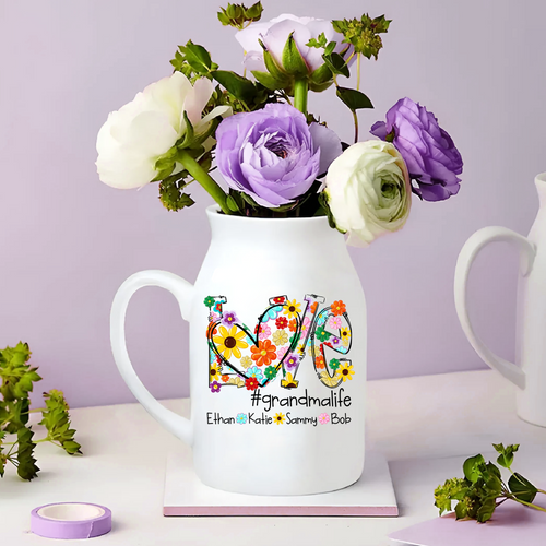 Colorful Daisy Gift For Grandma And Kids - Custom Home Decoration Flower Vase According To Family Requirements, Ceramic Flower Vase