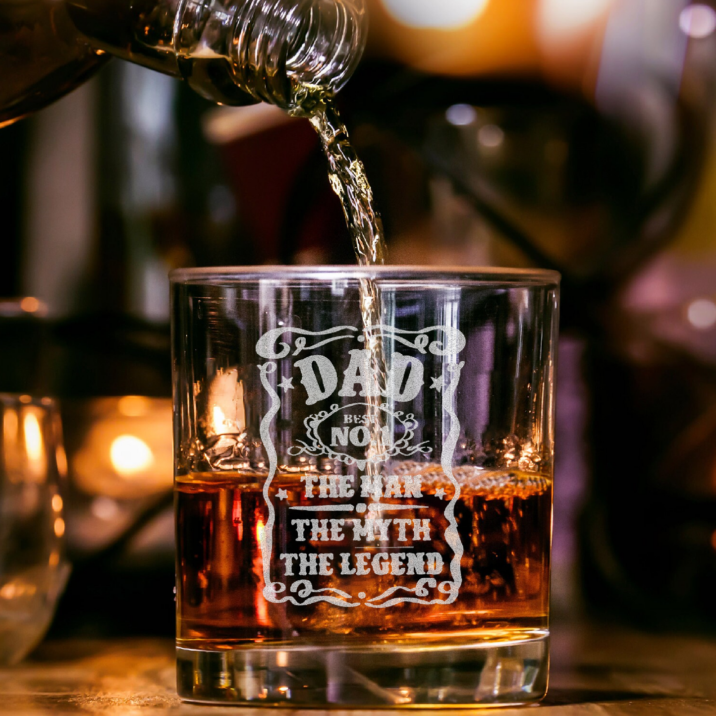 Dad Best No 1 - Daddy And Kids Whiskey Glass