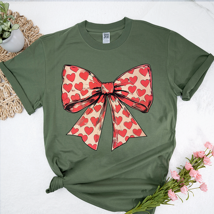 Valentine's day Heart Coquette Bow T-Shirt