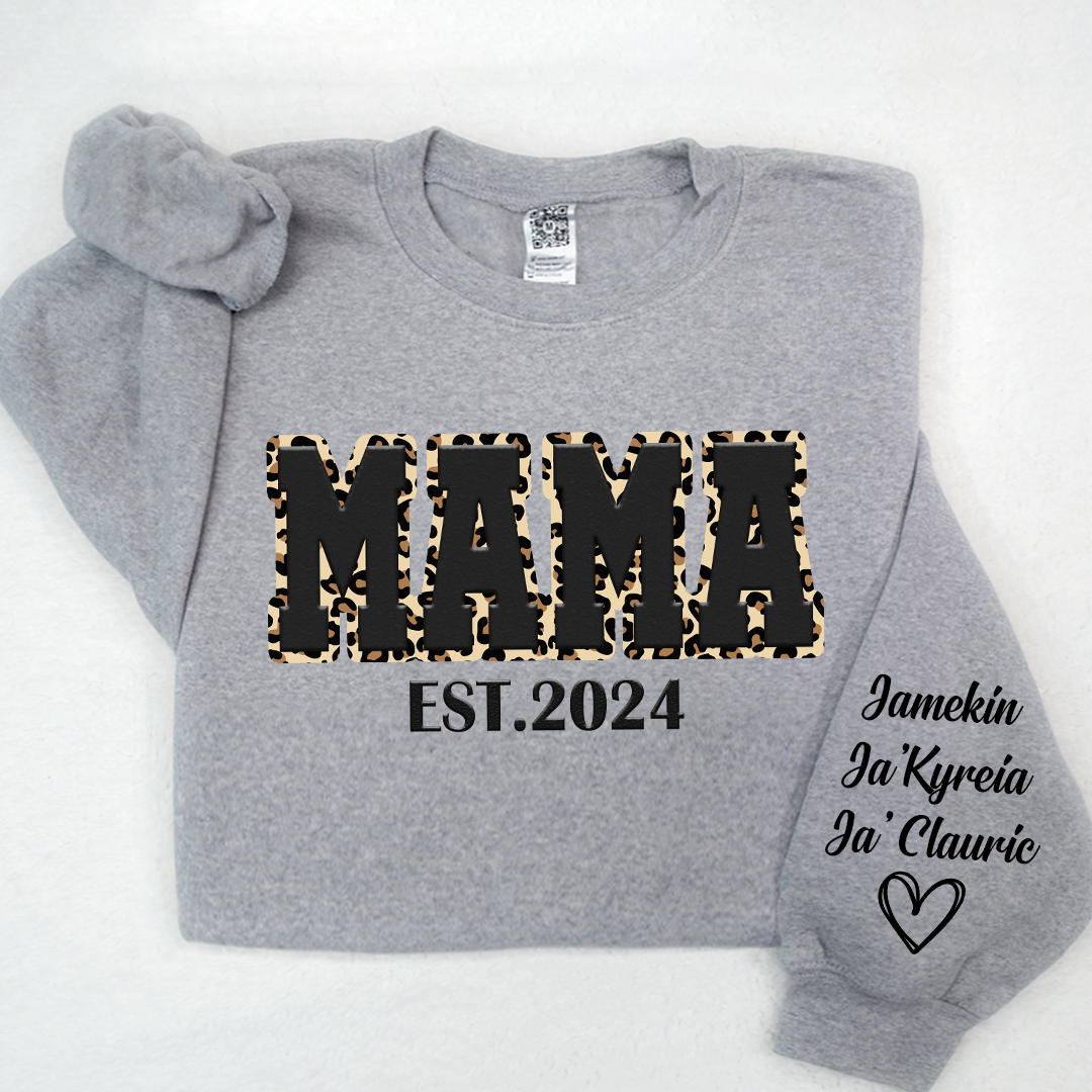 Custom Mama And Kids Puff Print Design LTP01