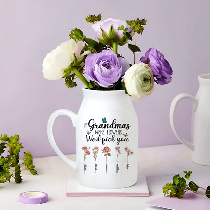 Nana Were Flower And Grandkids Ceramic Flower Vase, Mother's Day Gifts