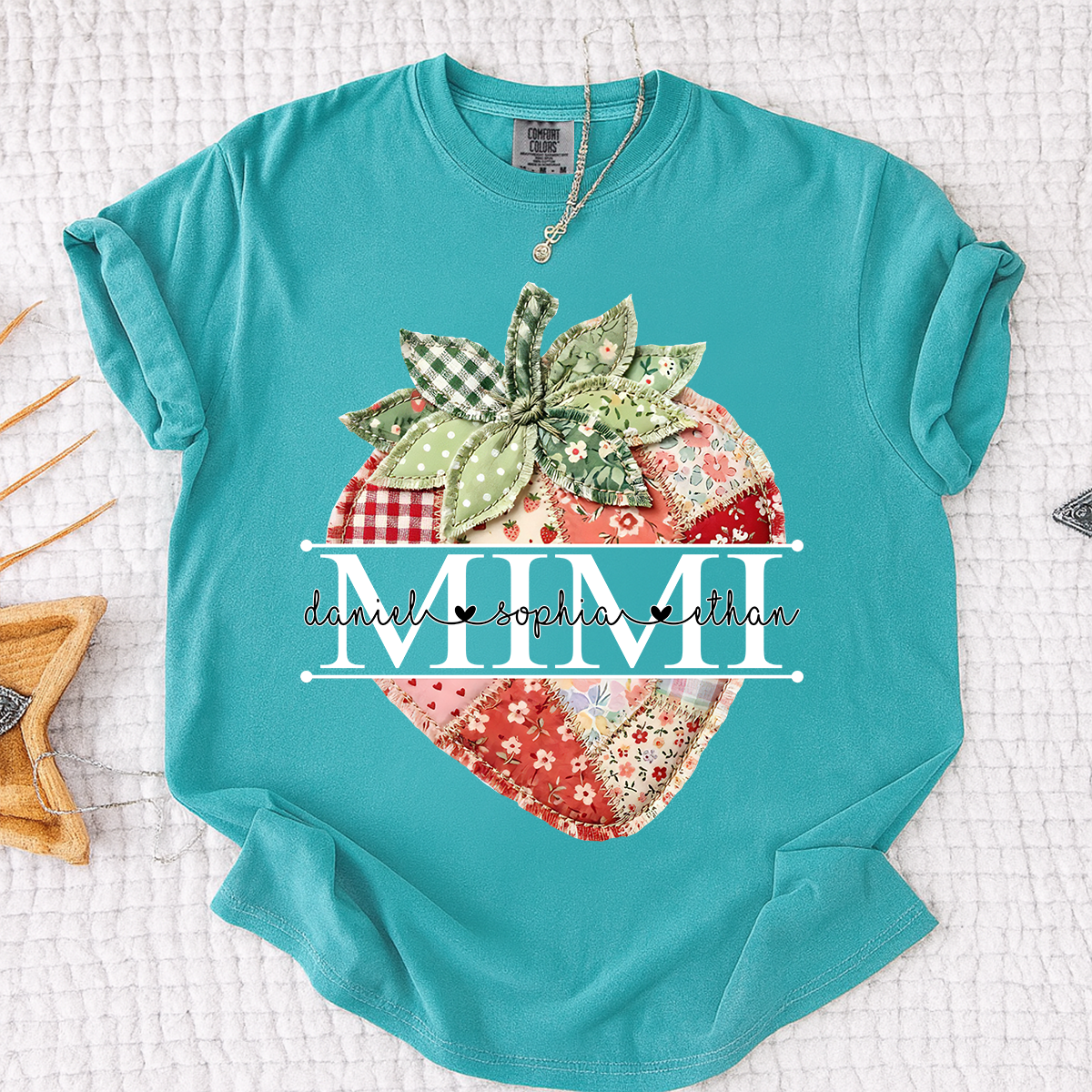 Comfort Colors® Mimi Strawberry Shirt, Personalized Cute Summer Grandma Tee For Gift Grandma And Kids